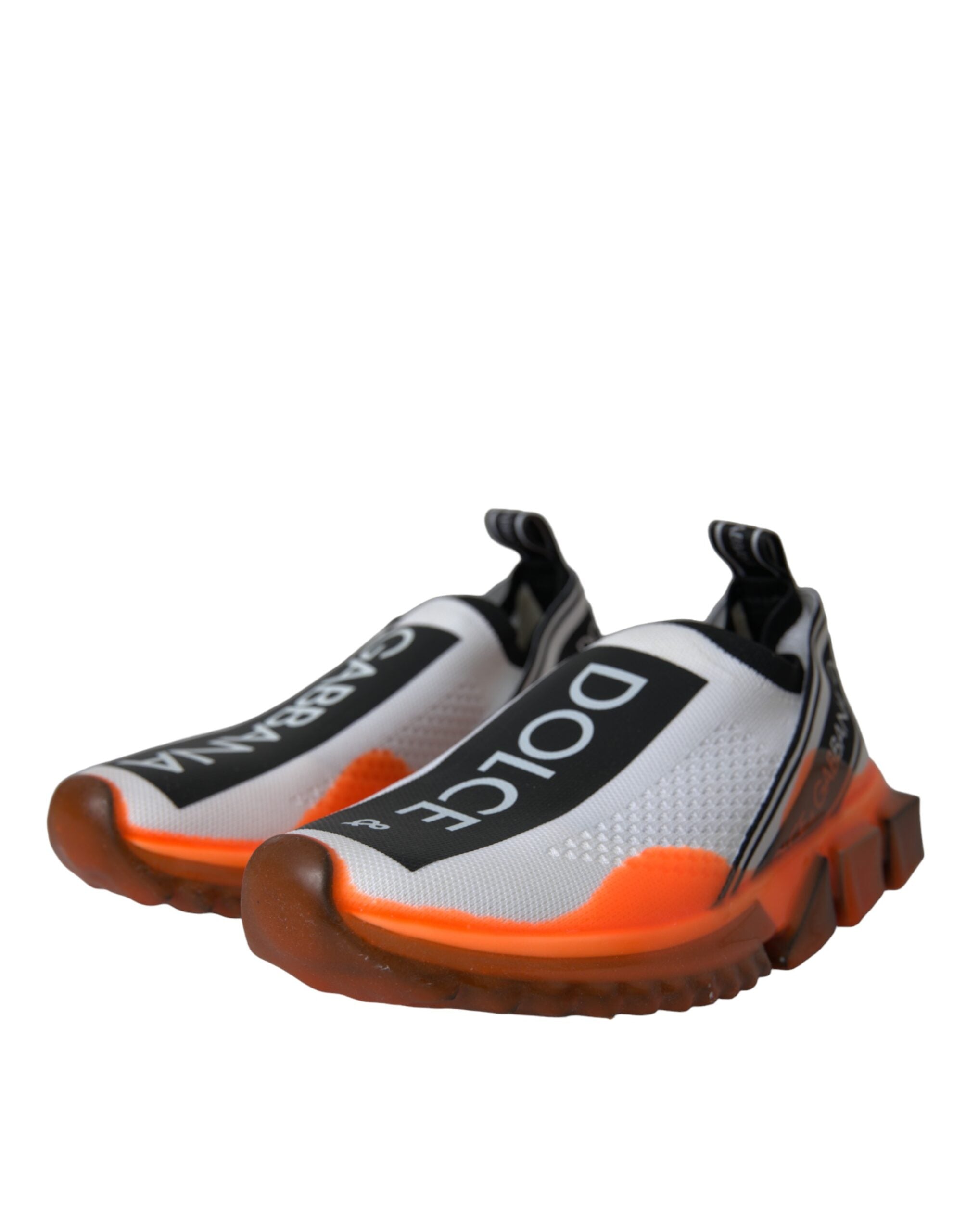 Dolce & Gabbana Black White Orange Slip On Sorrento Sneakers Shoes LUNESCAPE