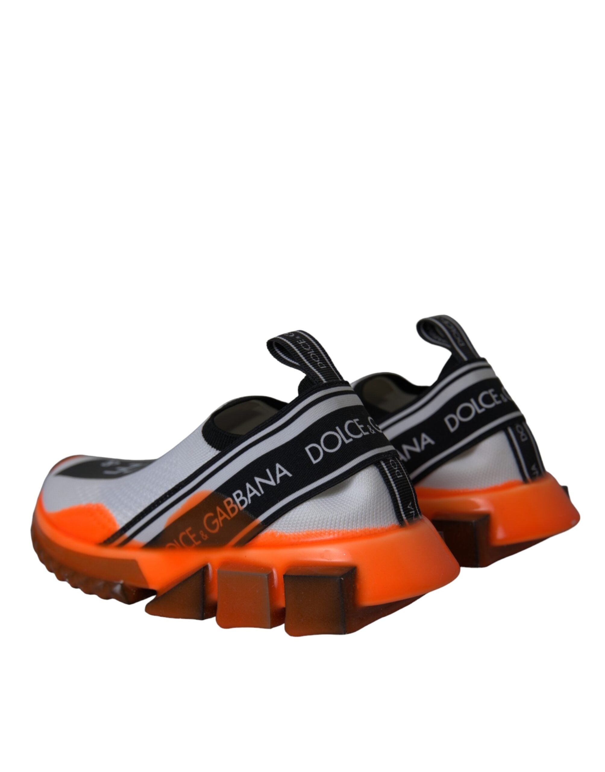Dolce & Gabbana Black White Orange Slip On Sorrento Sneakers Shoes LUNESCAPE
