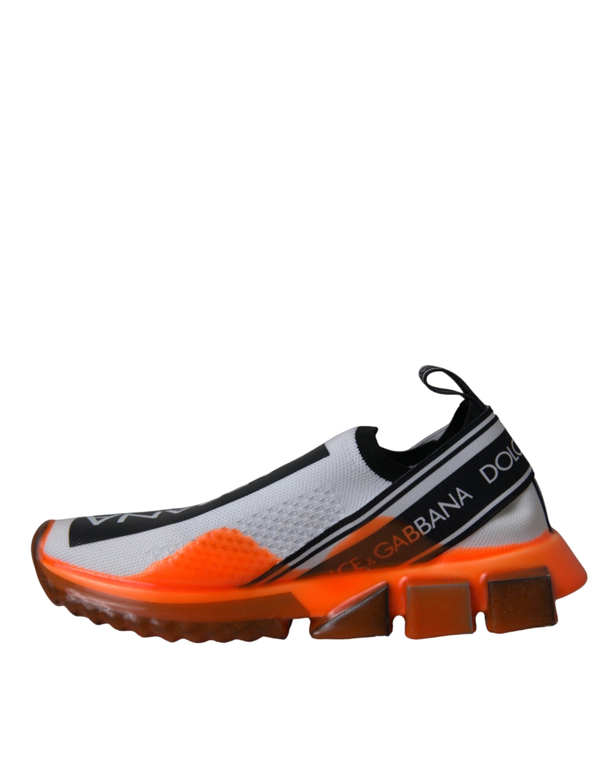 Dolce & Gabbana Black White Orange Slip On Sorrento Sneakers Shoes LUNESCAPE