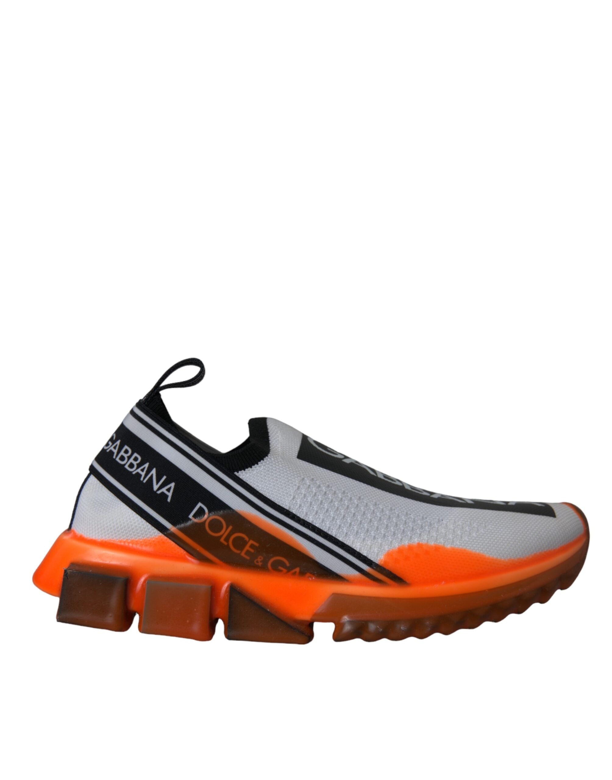 Dolce & Gabbana Black White Orange Slip On Sorrento Sneakers Shoes LUNESCAPE