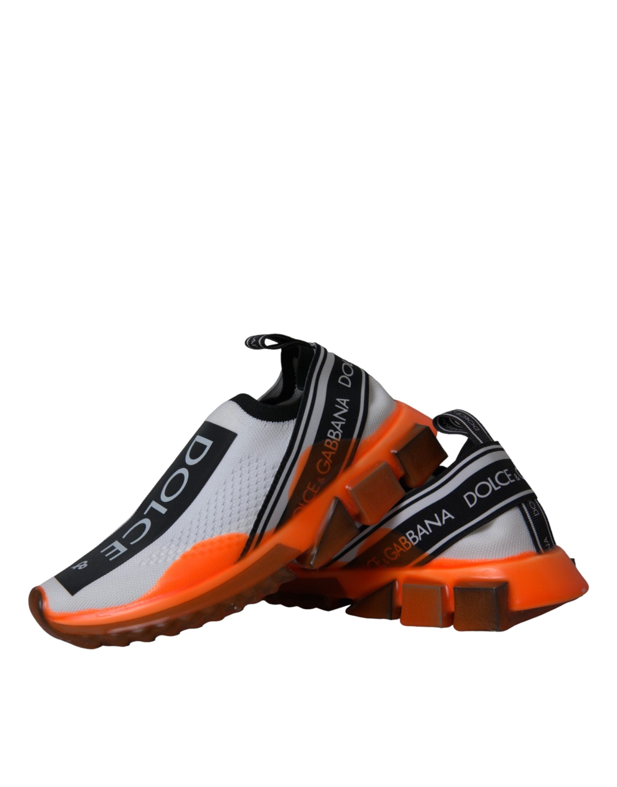 Dolce & Gabbana Black White Orange Slip On Sorrento Sneakers Shoes LUNESCAPE