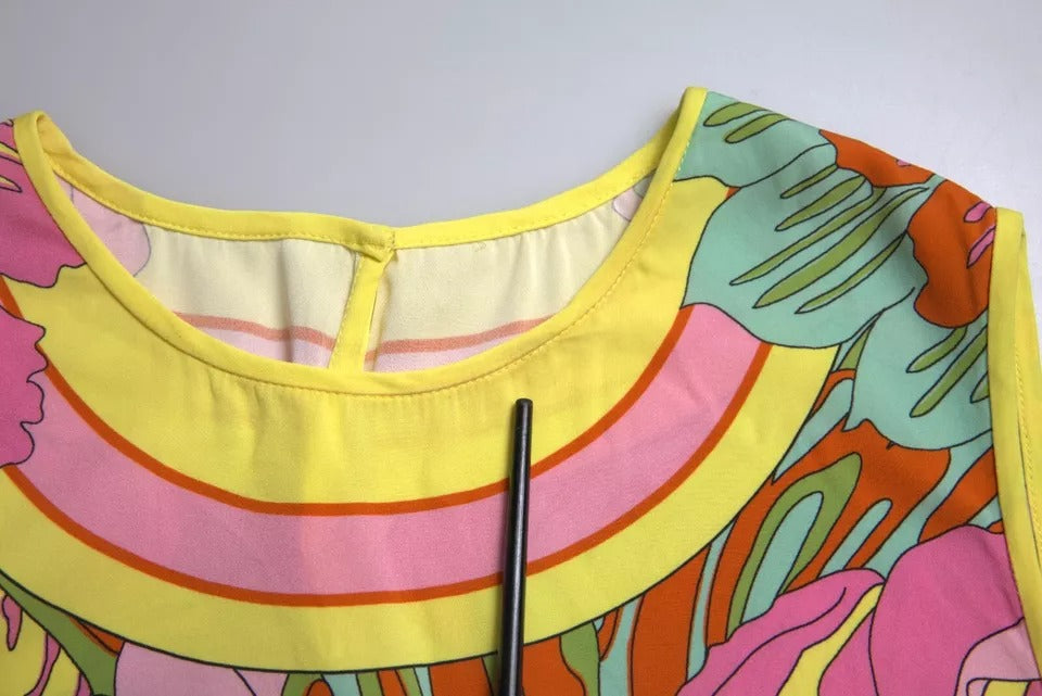 Dolce & Gabbana Multicolor Floral Silk Sleeveless Tank Top