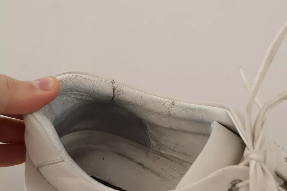 Dolce & Gabbana White Casual Leather Logo Men Sneakers Shoes