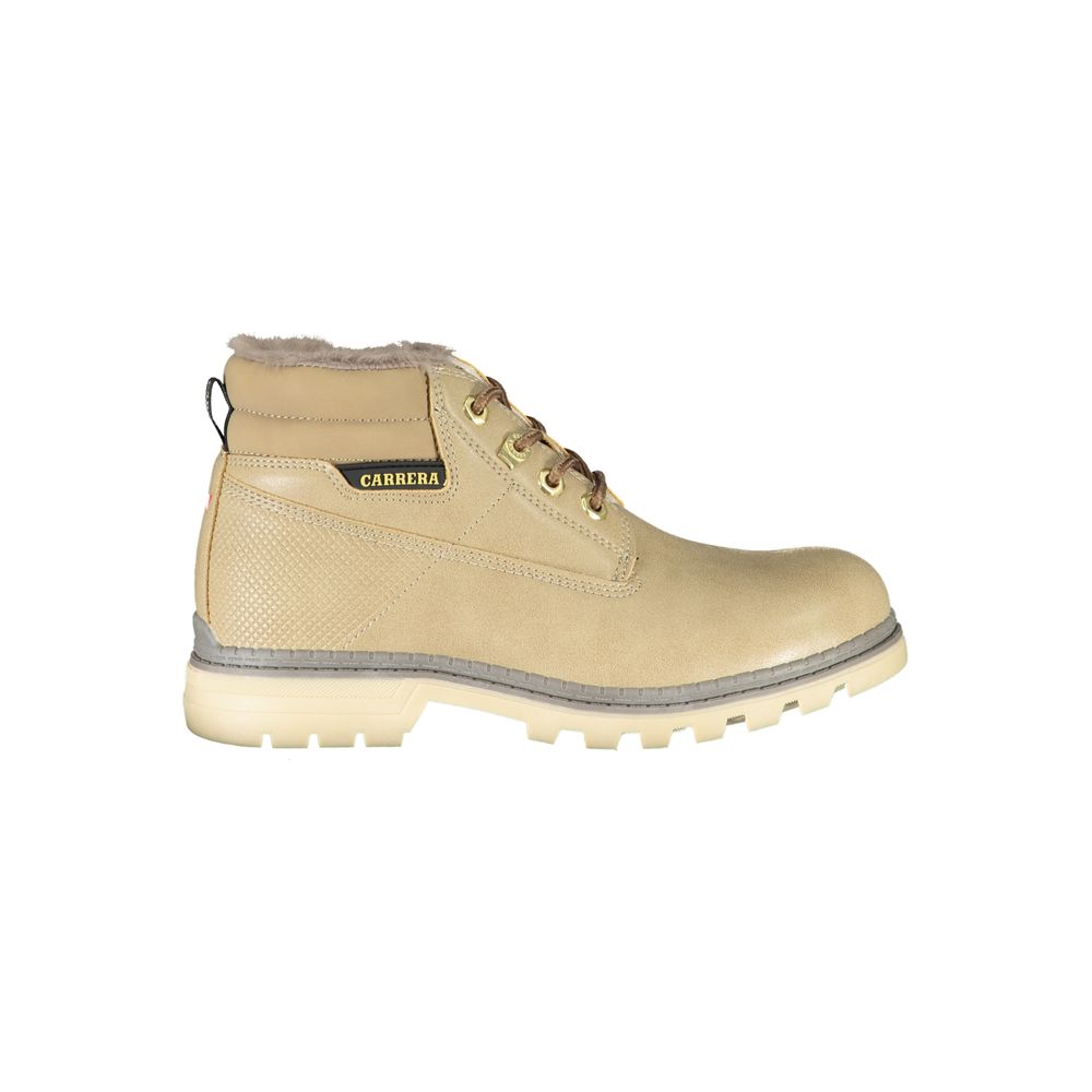 Carrera Beige Lace-Up Boots with Contrast Details LUNESCAPE