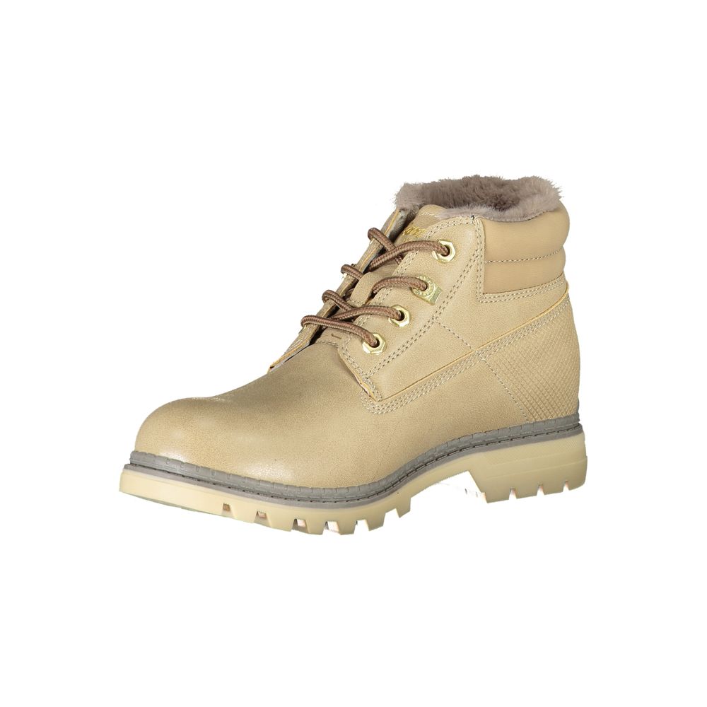 Carrera Beige Lace-Up Boots with Contrast Details LUNESCAPE