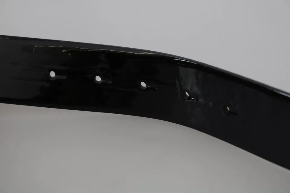 Dolce & Gabbana Black Shiny Leather Crystal Logo Buckle Belt