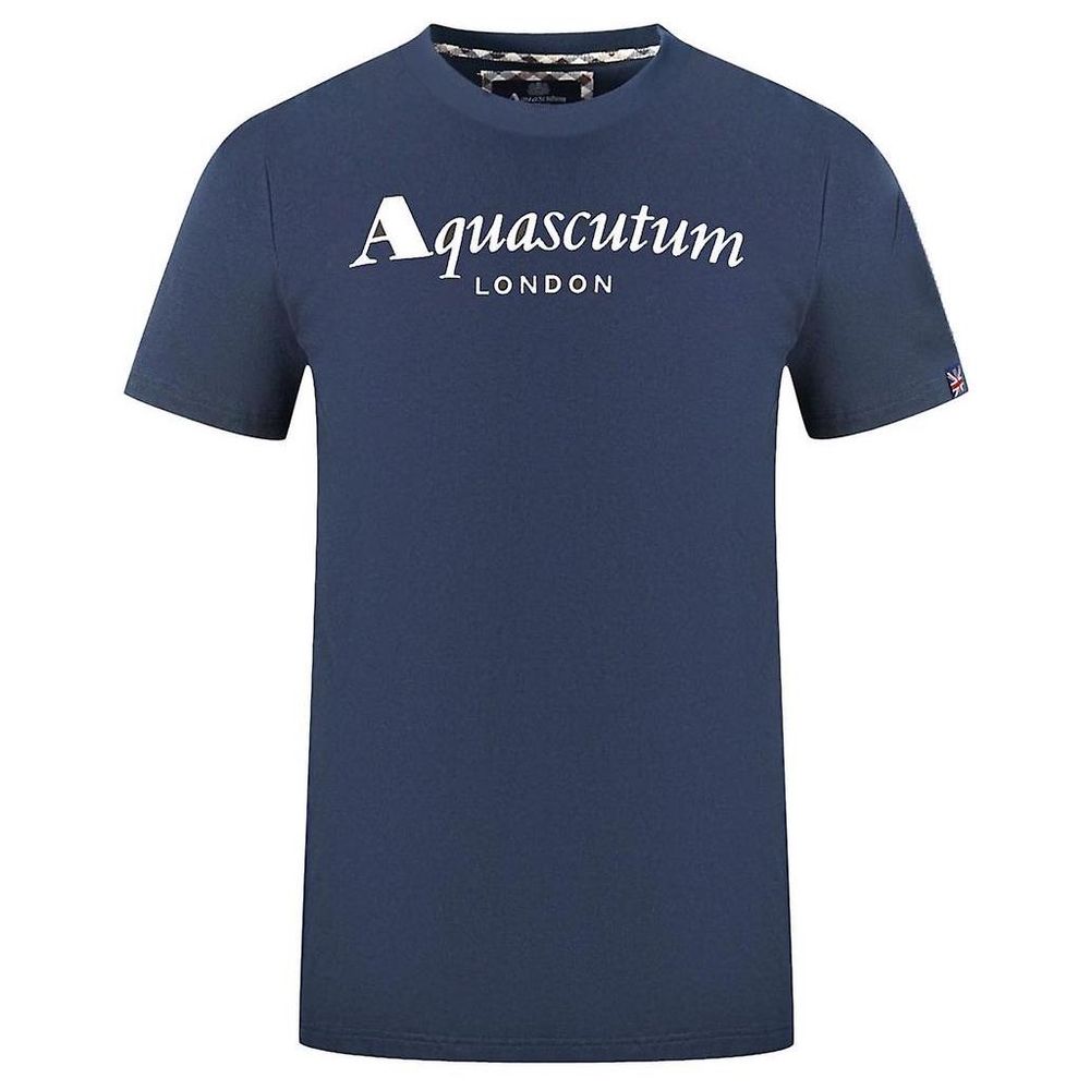 Aquascutum Blue Cotton Men T-Shirt LUNESCAPE