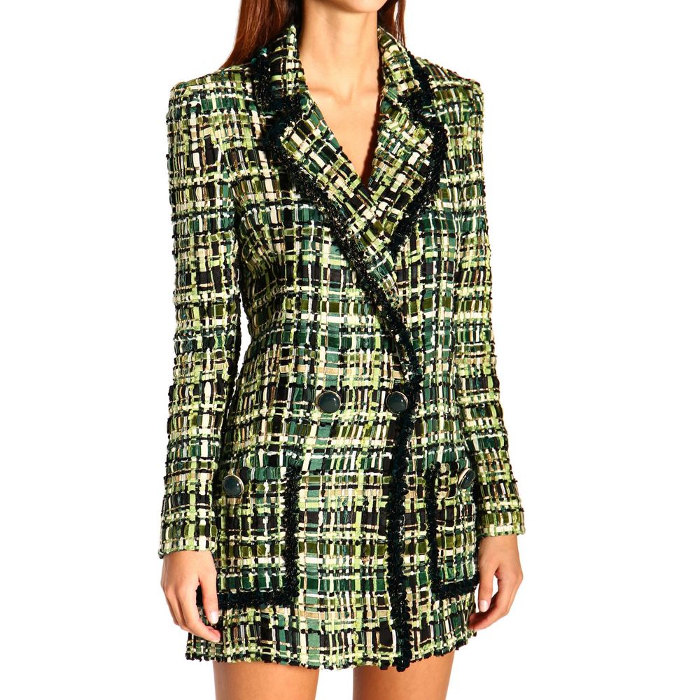 Elisabetta Franchi Elegant Forest Green Buttoned Jacket LUNESCAPE