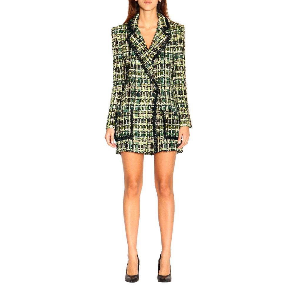 Elisabetta Franchi Elegant Forest Green Buttoned Jacket LUNESCAPE