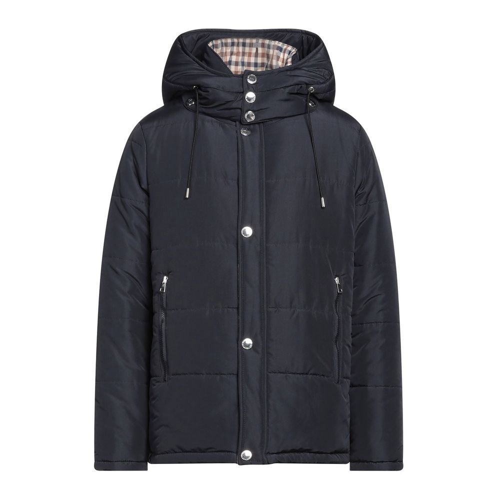 Elegant Blue Aquascutum Jacket with Removable Hood LUNESCAPE