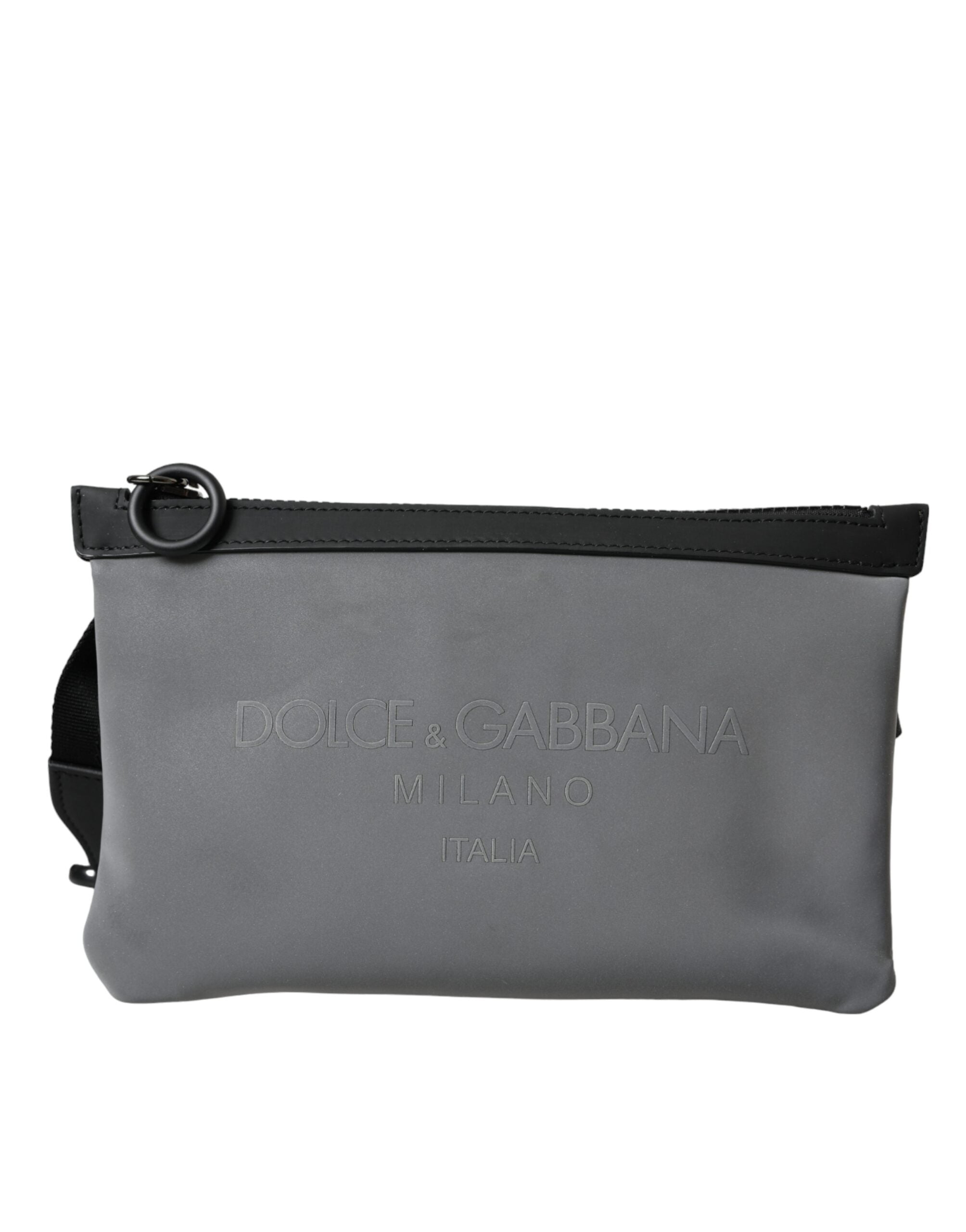 Dolce & Gabbana Gray Logo Zip Waist Belt Bag Fanny Pack LUNESCAPE