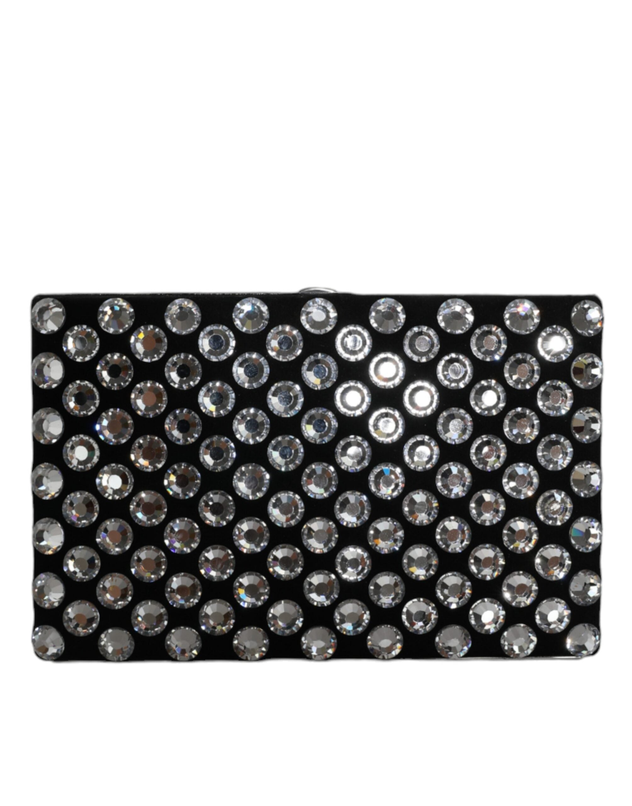 Dolce & Gabbana Black Velvet Crystal Clutch Evening Party Purse Bag LUNESCAPE