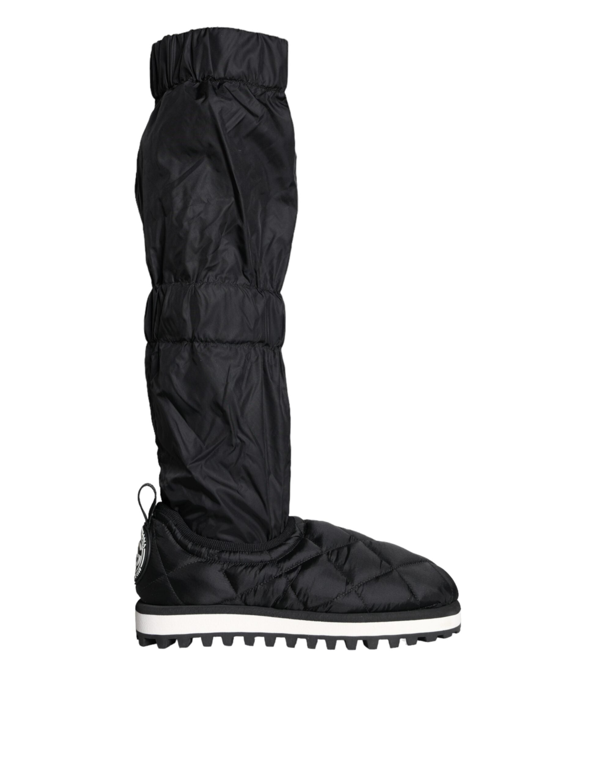 Dolce & Gabbana Black Quilted Knee High Winter Boots
