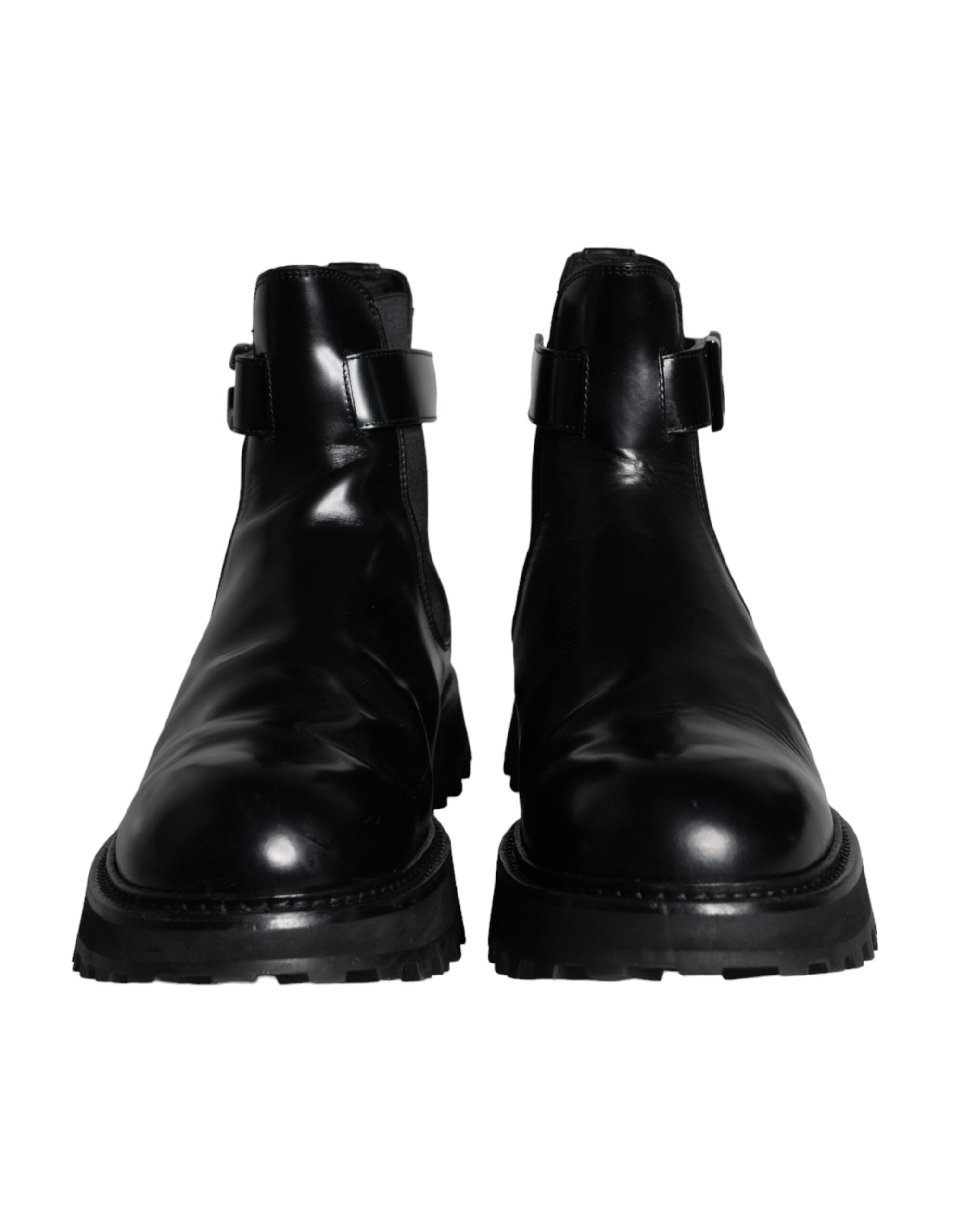 Dolce & Gabbana Black Belted DG Logo Men Chelsea Boots Shoes LUNESCAPE