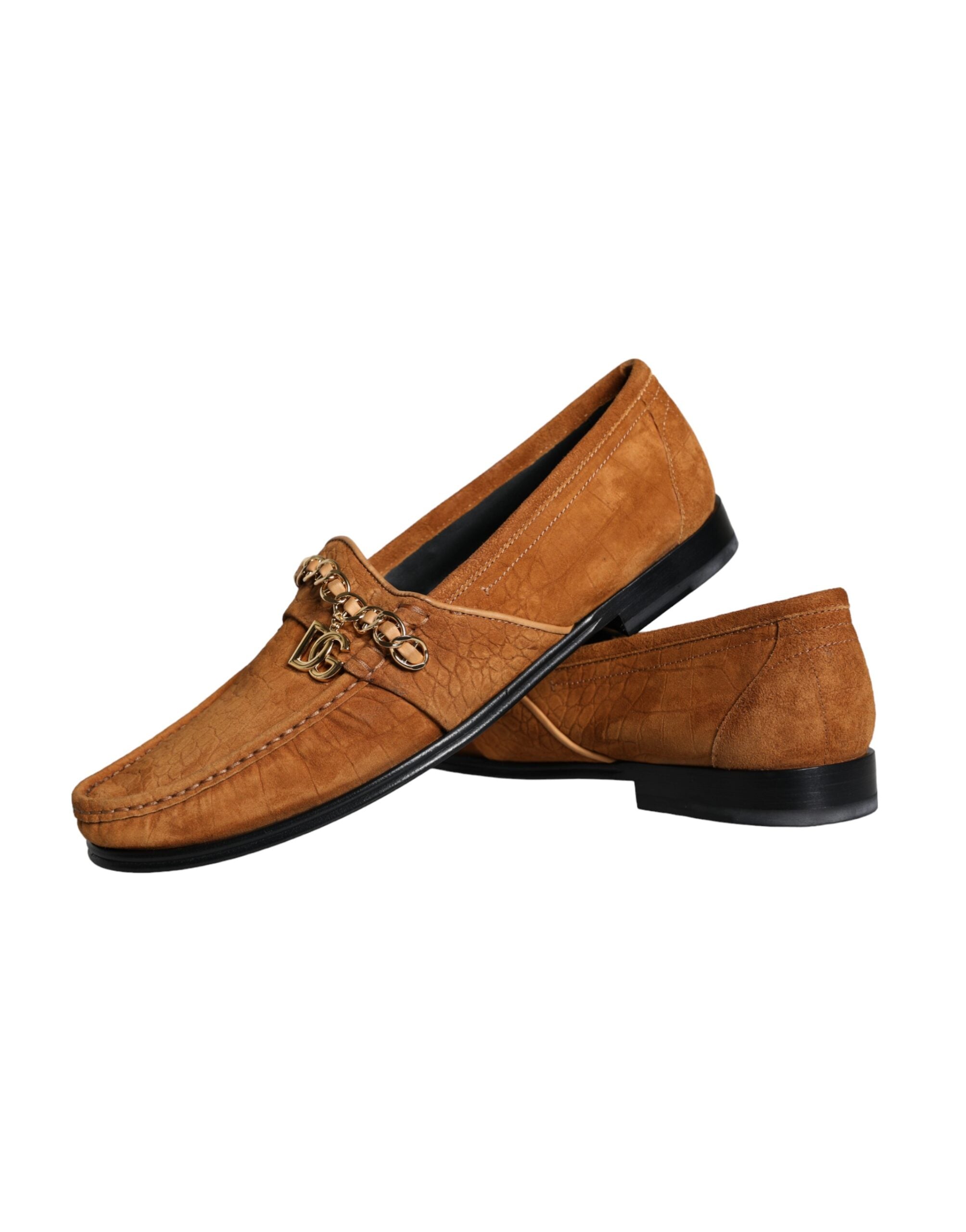 Dolce & Gabbana Brown Velvet Leather Moccasin
