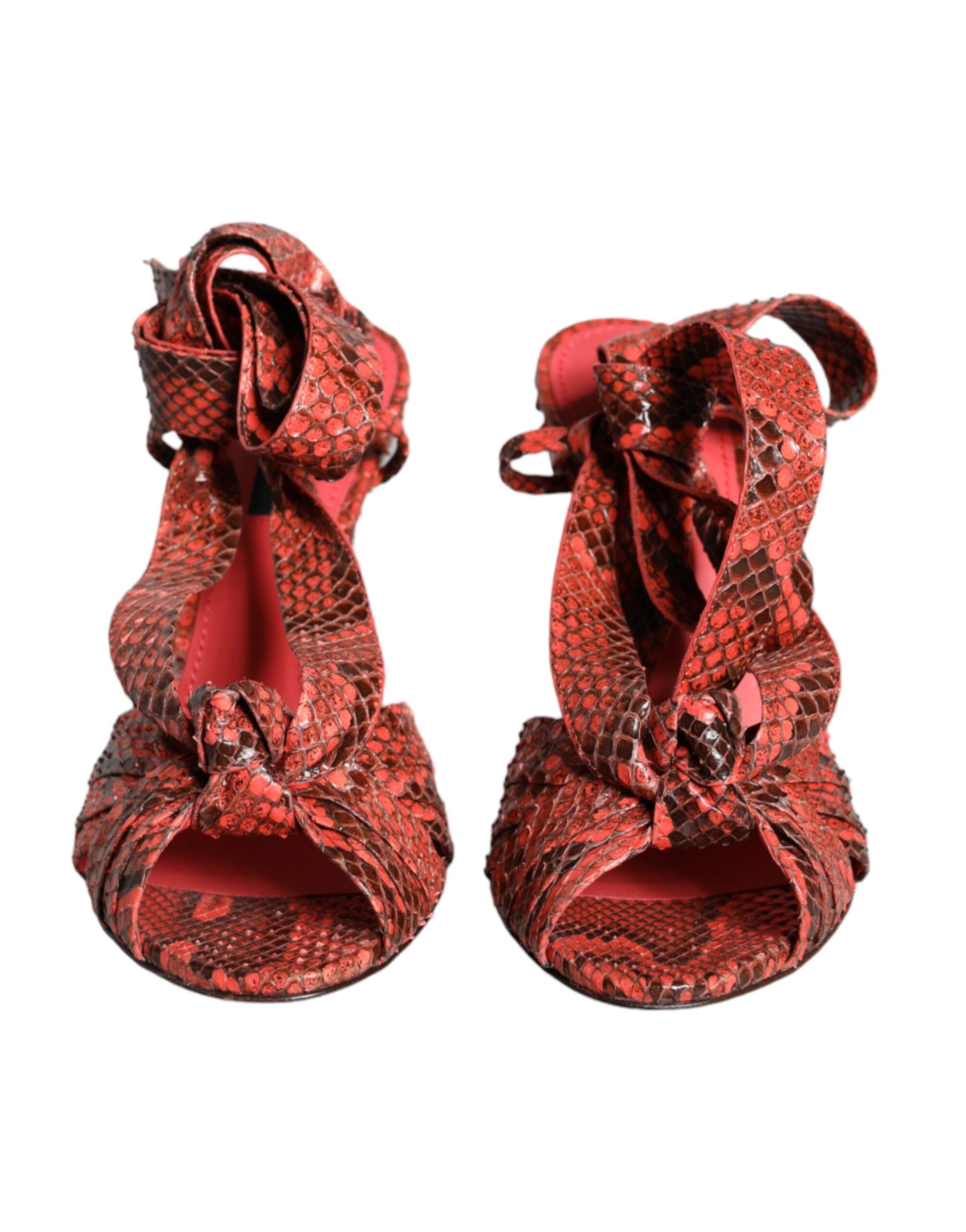 Dolce & Gabbana Coral Exotic Leather Heels Sandals Shoes LUNESCAPE
