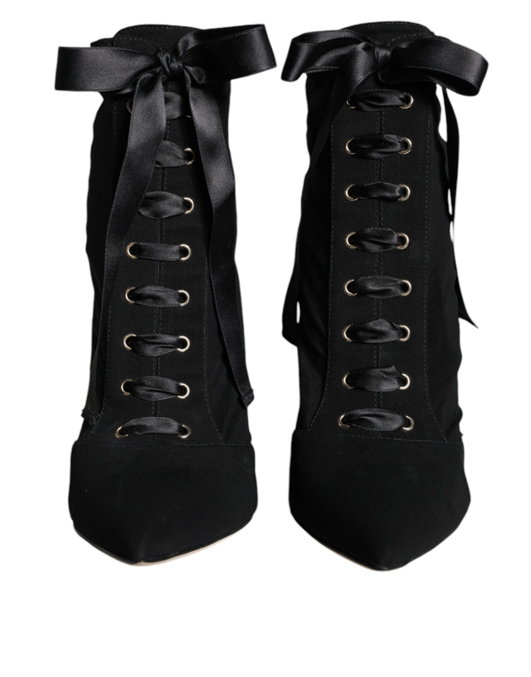 Dolce & Gabbana Black Jersey Stretch Ankle Booties Shoes LUNESCAPE