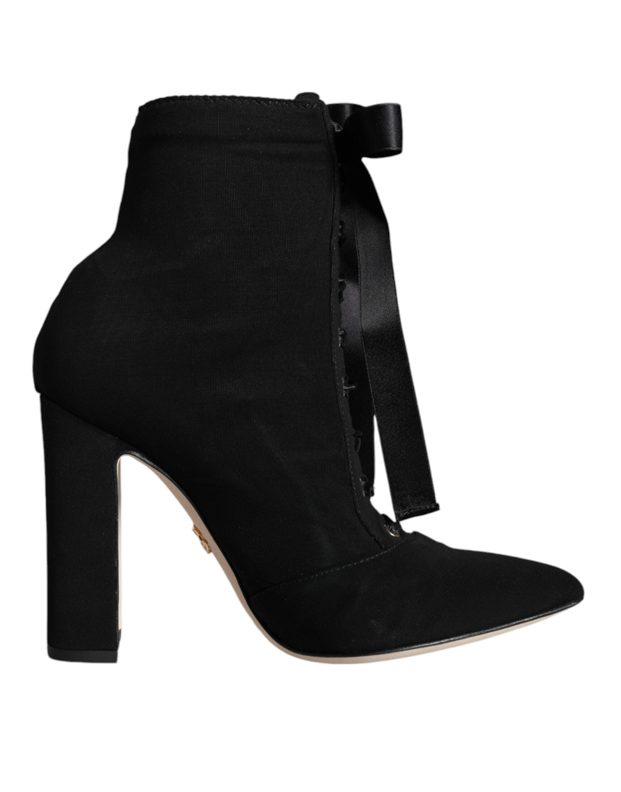 Dolce & Gabbana Black Jersey Stretch Ankle Booties Shoes LUNESCAPE