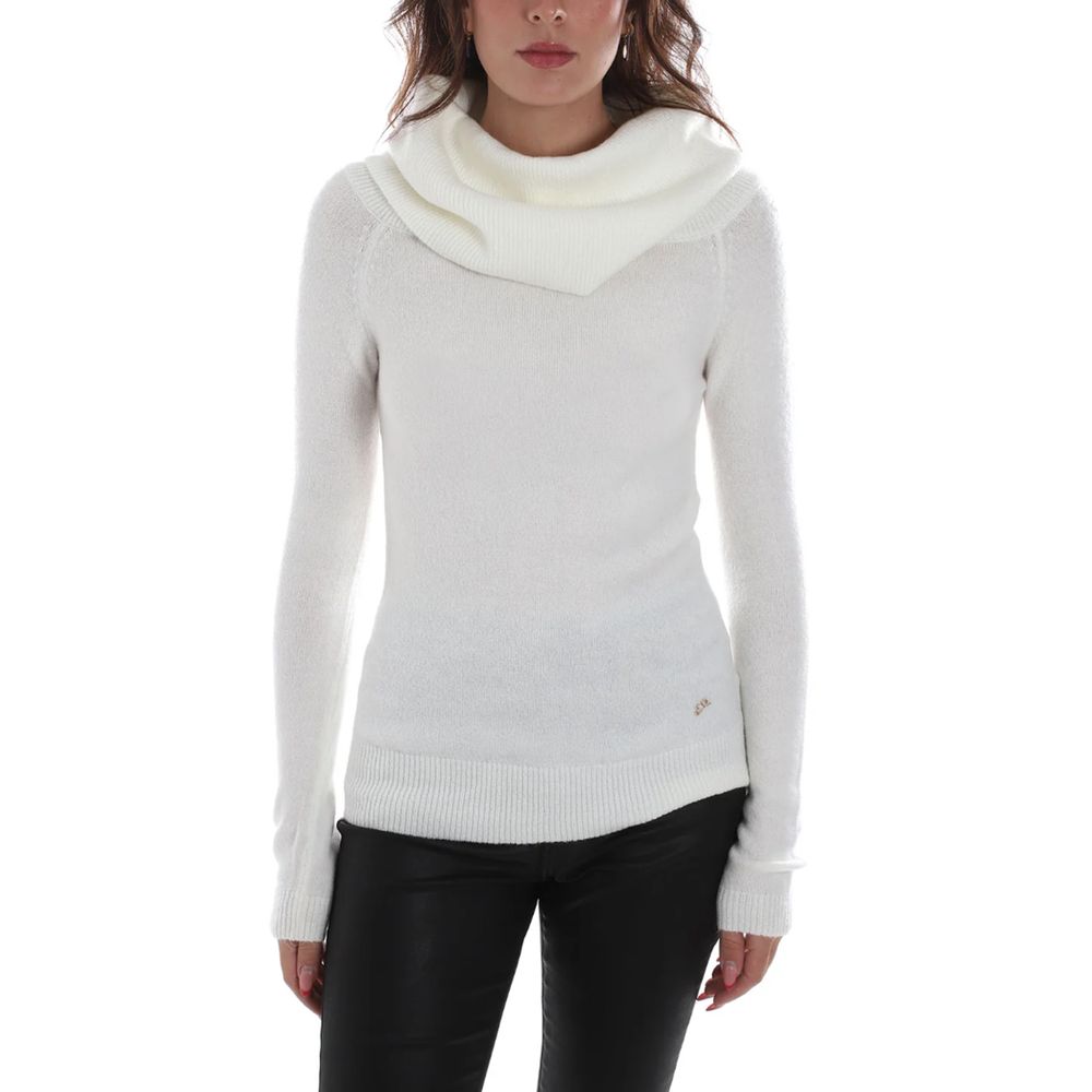 Yes Zee White Viscose Sweater LUNESCAPE