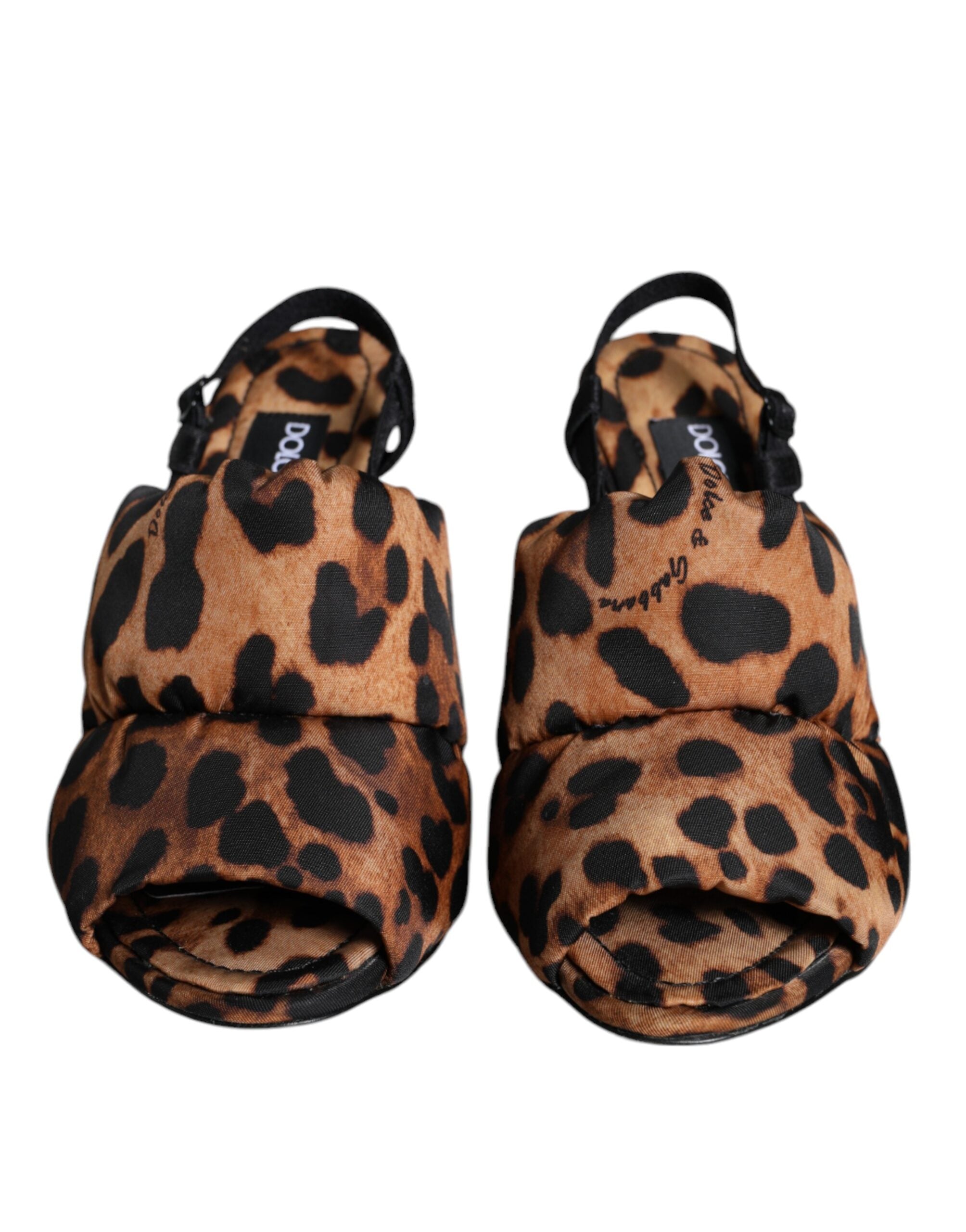 Dolce & Gabbana Brown Leopard Keira Slingback Sandals Shoes LUNESCAPE