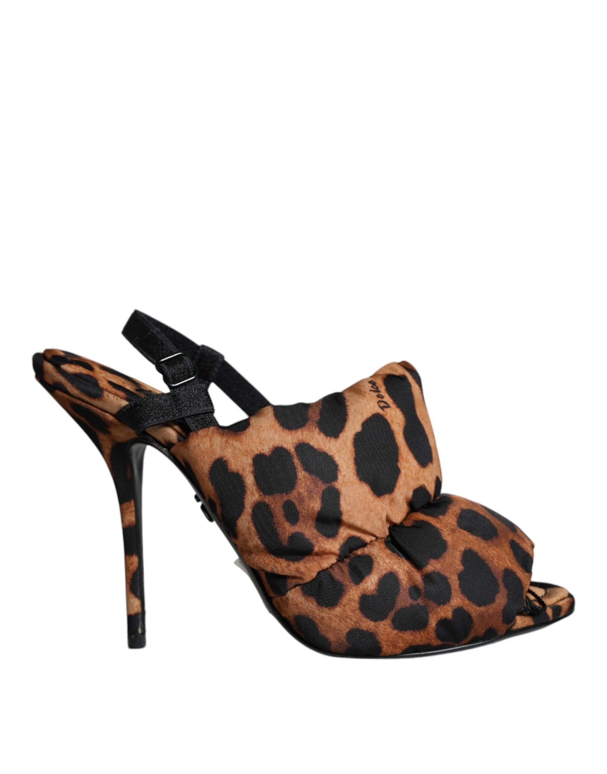 Dolce & Gabbana Brown Leopard Keira Slingback Sandals Shoes LUNESCAPE