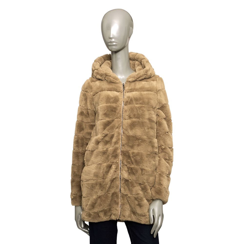 Baldinini Trend Beige Eco-Fur Women's Coat LUNESCAPE