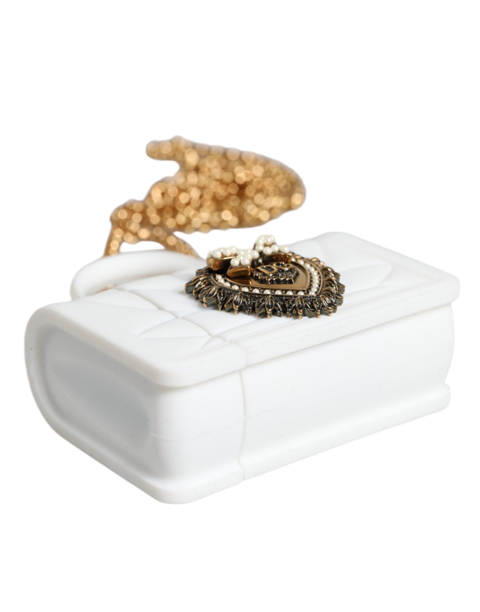 Dolce & Gabbana White Silicone Devotion Heart Cover Hand Bag Airpod Case LUNESCAPE