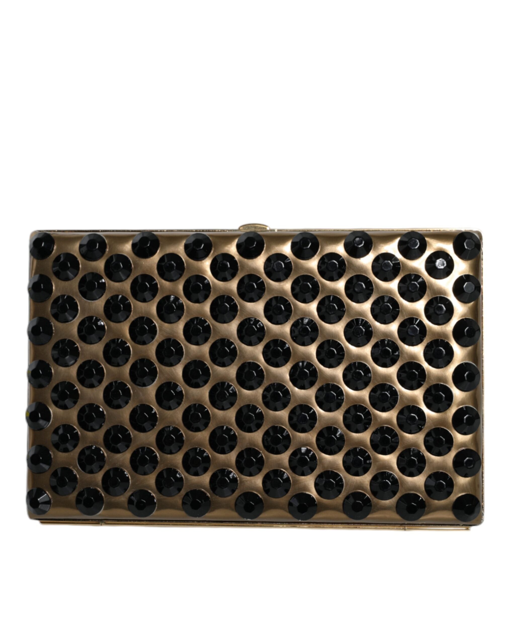 Dolce & Gabbana Gold Crystal Bifold Clutch Evening Party Women Purse Bag LUNESCAPE