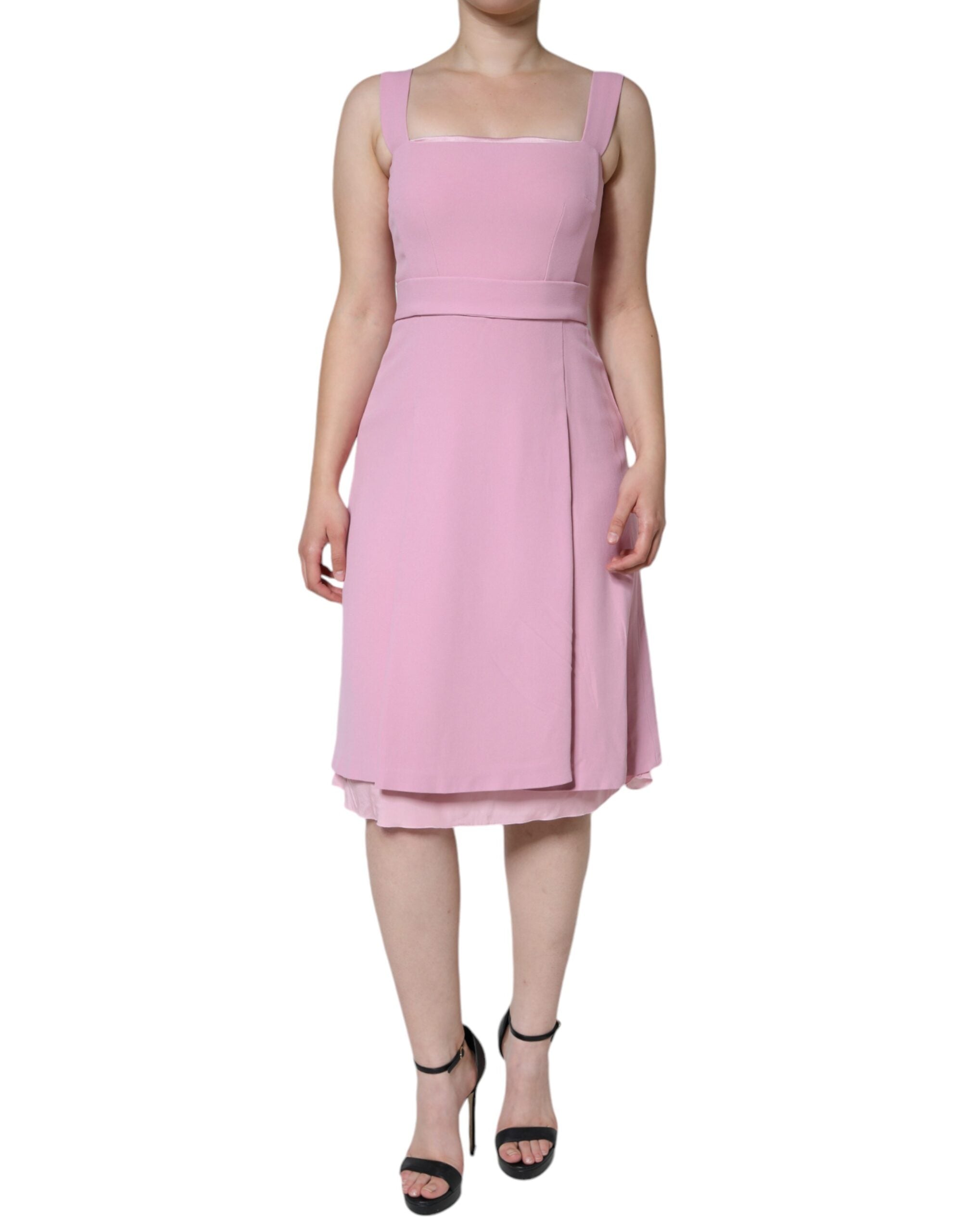 Dolce & Gabbana Pink A-line Flare Sleeveless Dress LUNESCAPE