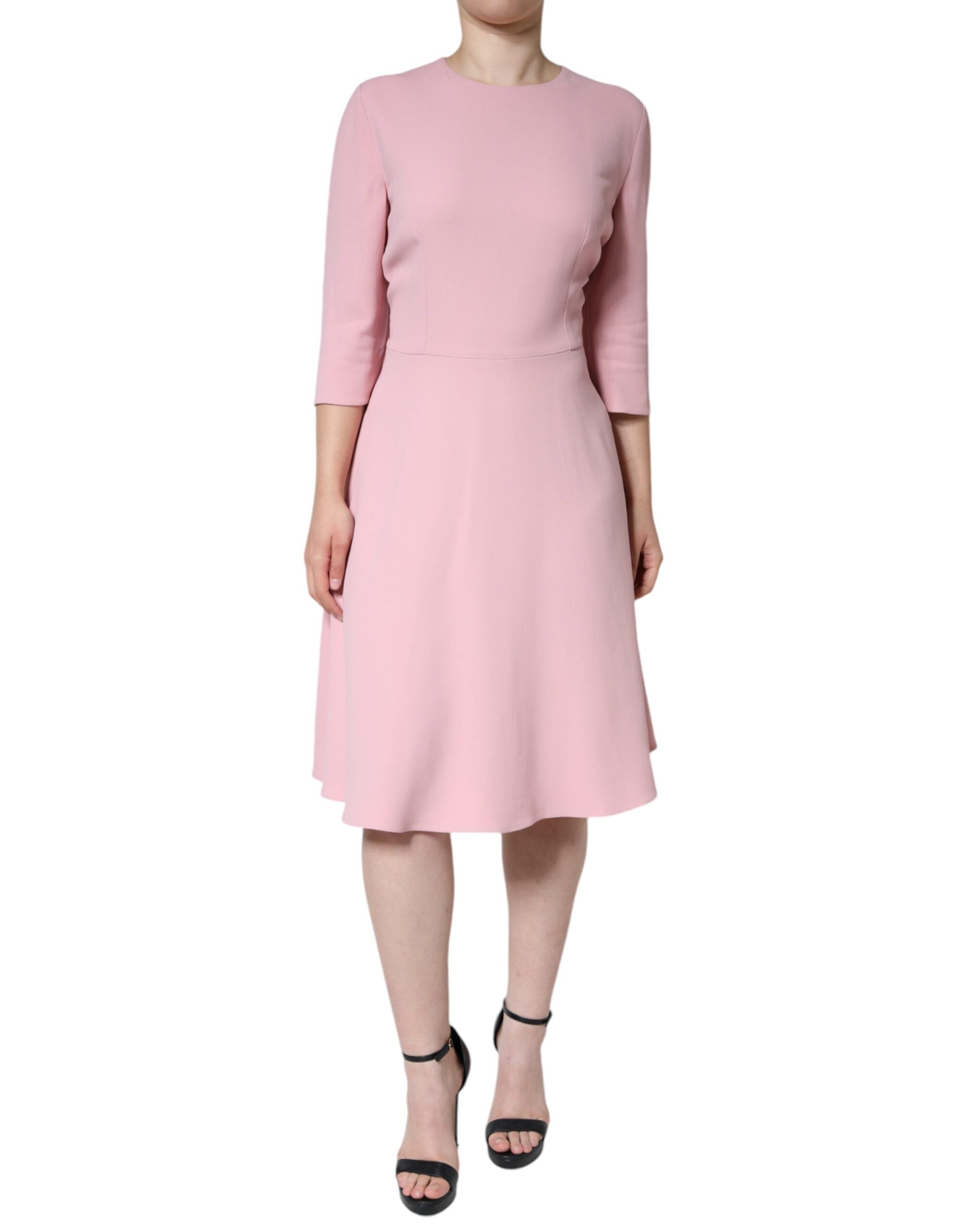 Dolce & Gabbana Pink A-line 3/4 Sleeves Dress LUNESCAPE