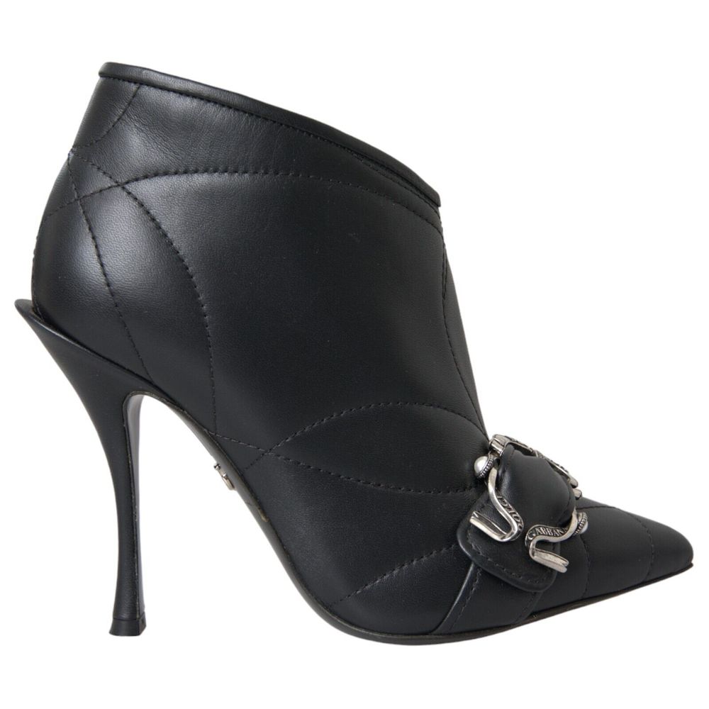 Dolce & Gabbana Black Leather Di Lambskin Boot LUNESCAPE