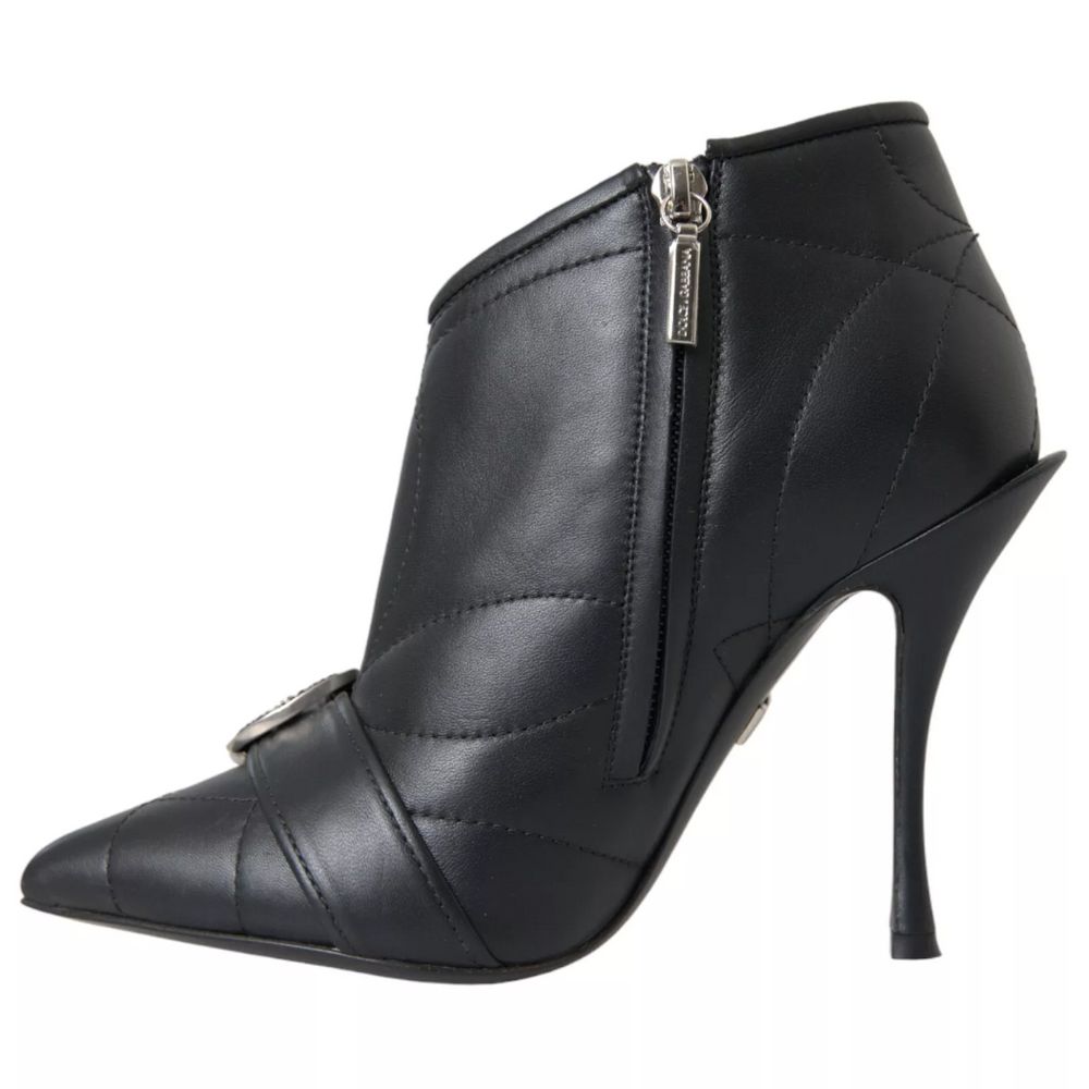 Dolce & Gabbana Black Leather Di Lambskin Boot LUNESCAPE