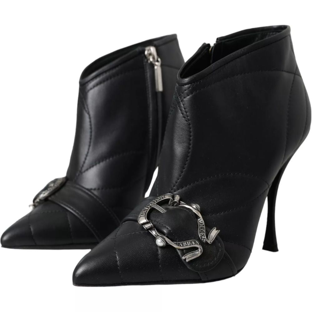 Dolce & Gabbana Black Leather Di Lambskin Boot LUNESCAPE