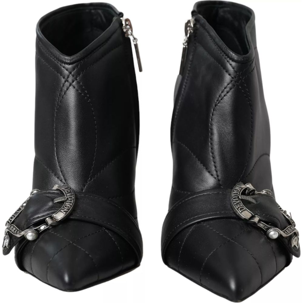 Dolce & Gabbana Black Leather Di Lambskin Boot LUNESCAPE