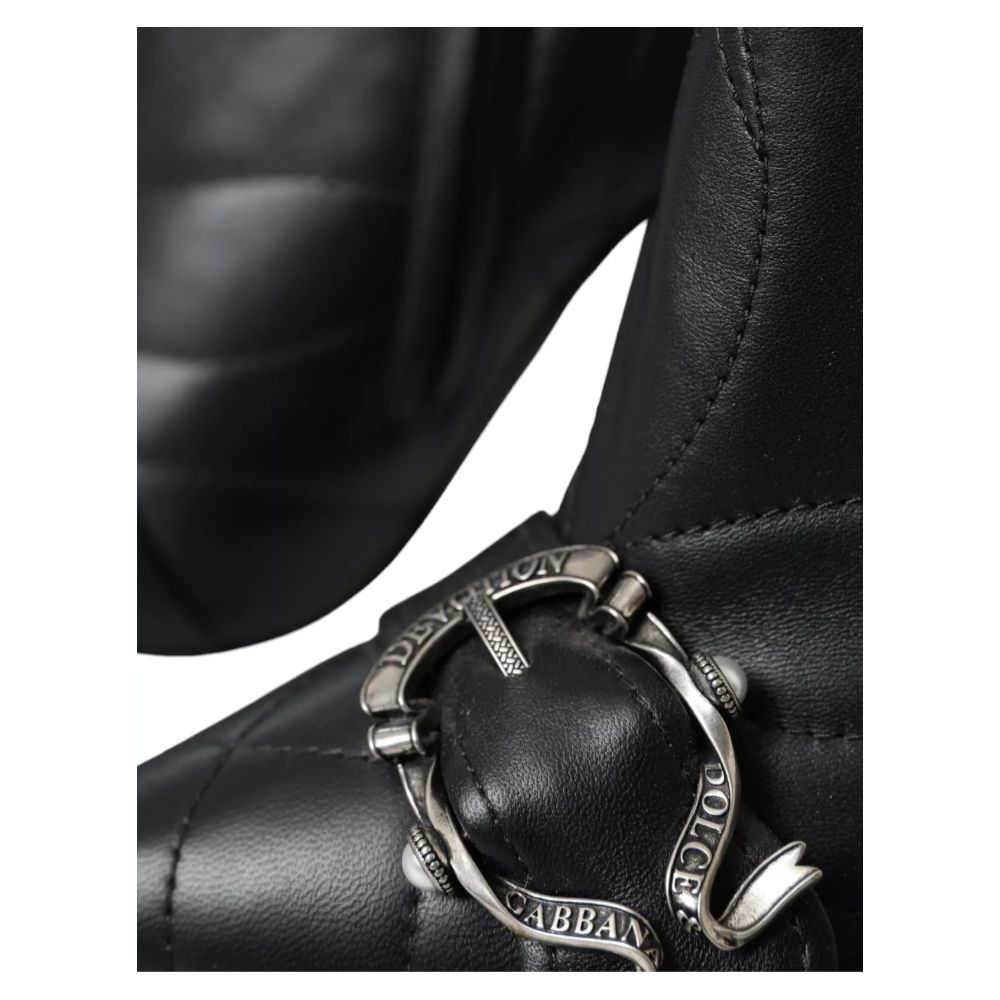 Dolce & Gabbana Black Leather Di Lambskin Boot LUNESCAPE