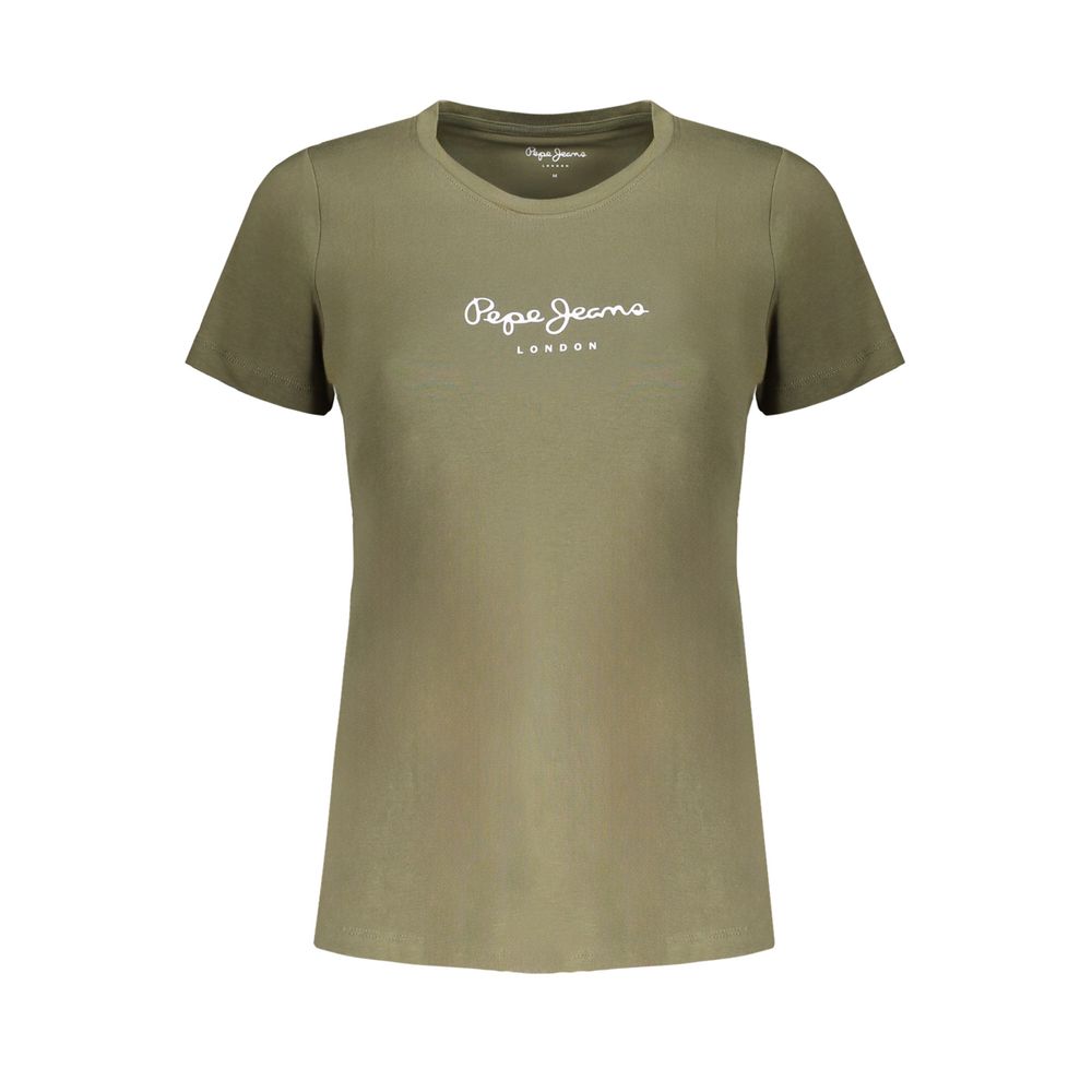 Pepe Jeans Green Cotton Tops & T-Shirt LUNESCAPE