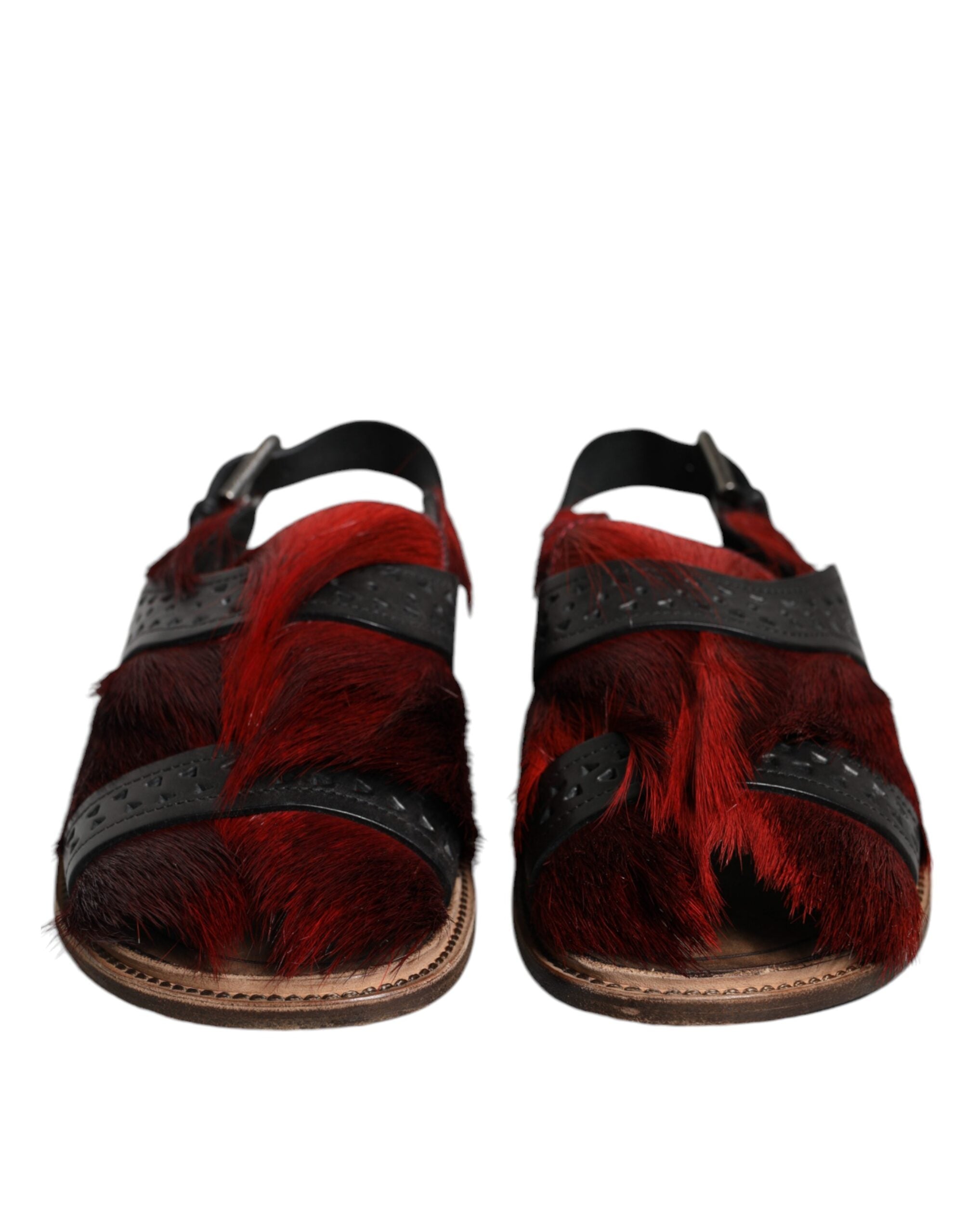 Dolce & Gabbana Black Red  Backstrap Sandal