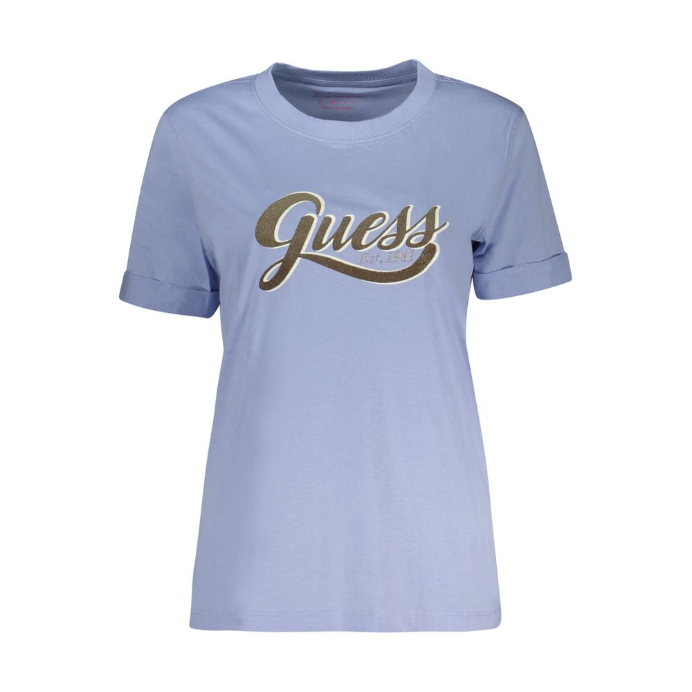 Guess Jeans Light Blue Cotton T-Shirt LUNESCAPE