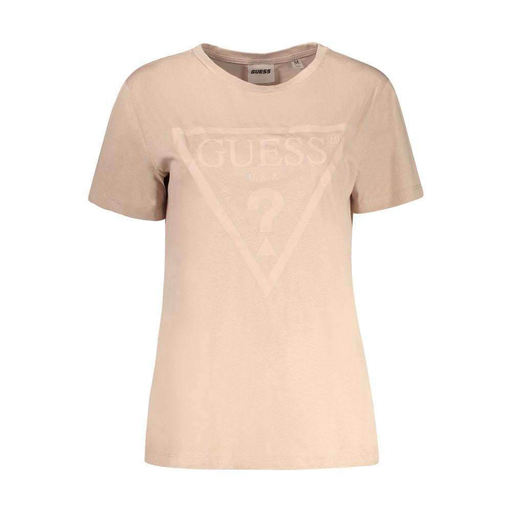 Guess Jeans Beige Cotton T-Shirt LUNESCAPE