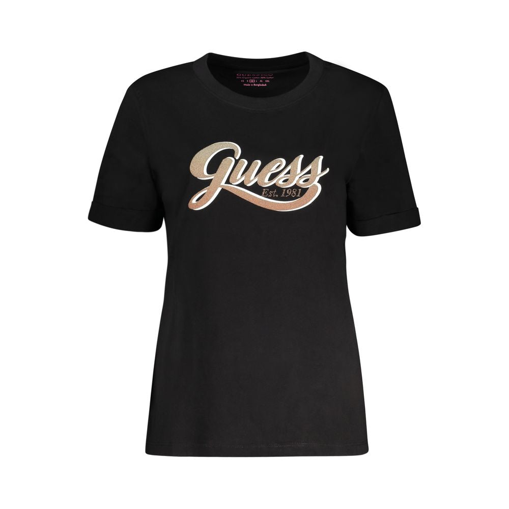 Guess Jeans Black Cotton T-Shirt LUNESCAPE