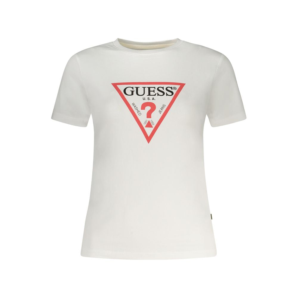 Guess Jeans White Cotton T-Shirt LUNESCAPE