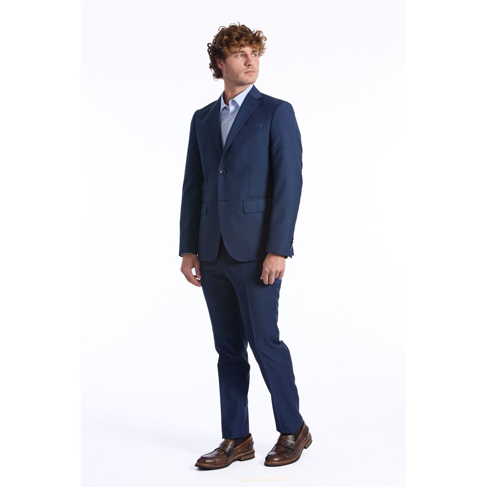 Baldinini Trend Blue Wool Men Suit LUNESCAPE