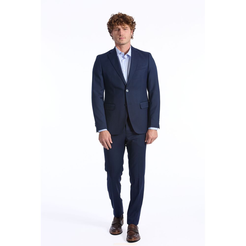 Baldinini Trend Blue Wool Men Suit LUNESCAPE