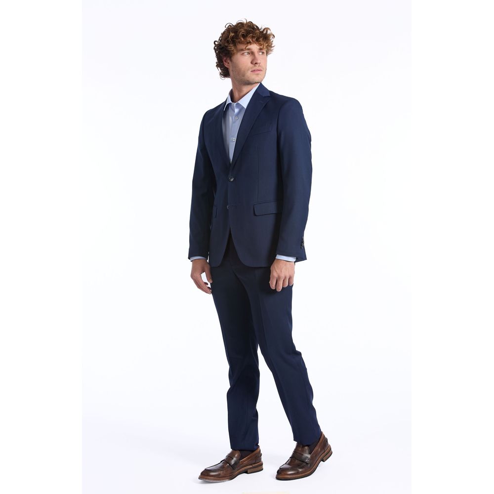 Baldinini Trend Blue Wool Men Suit LUNESCAPE