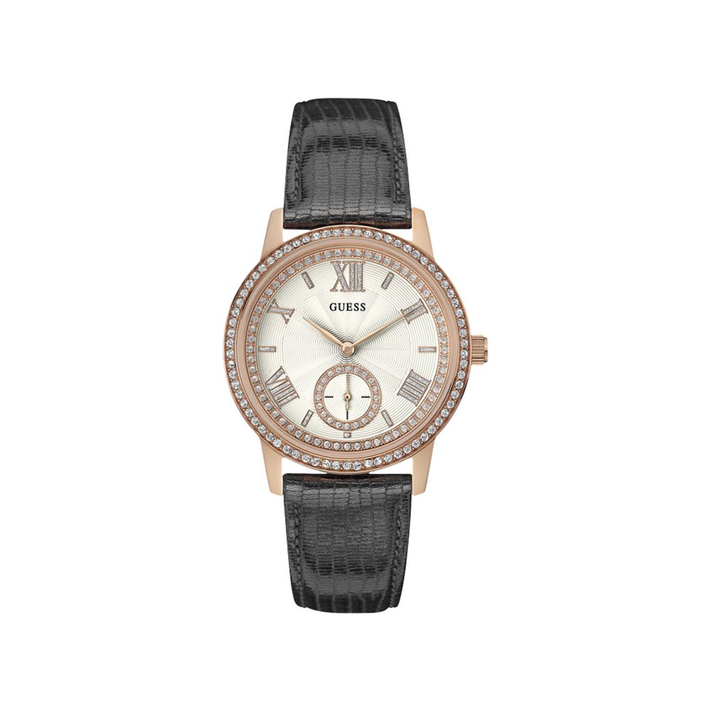 Guess Gray Leather Watch LUNESCAPE