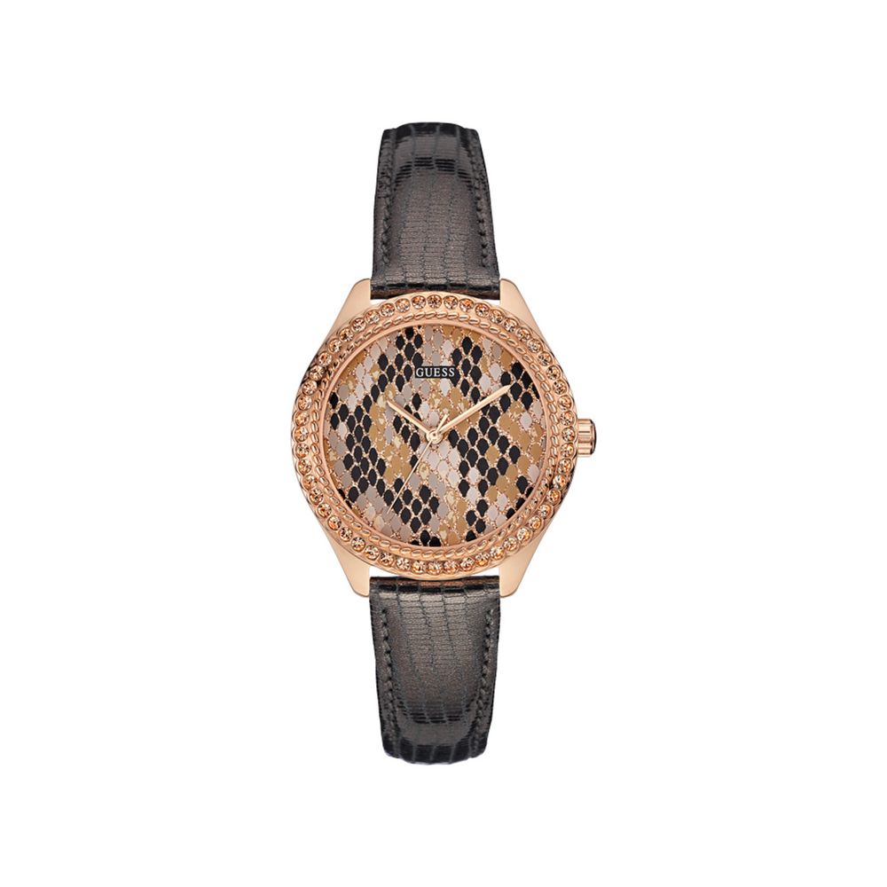 Guess Gray Leather Watch LUNESCAPE
