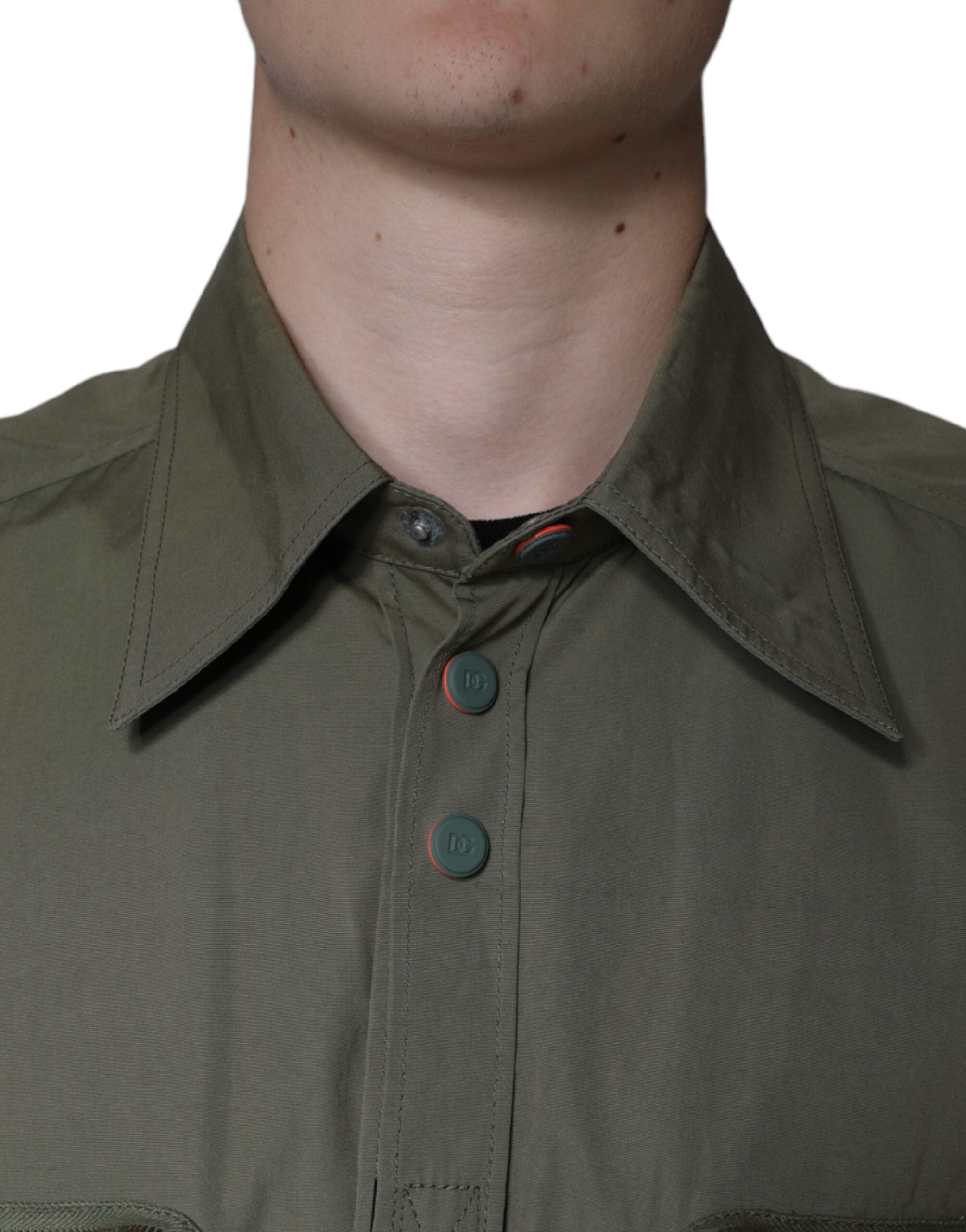 Dolce & Gabbana Military Green Cotton Bend  Cargo Jacket