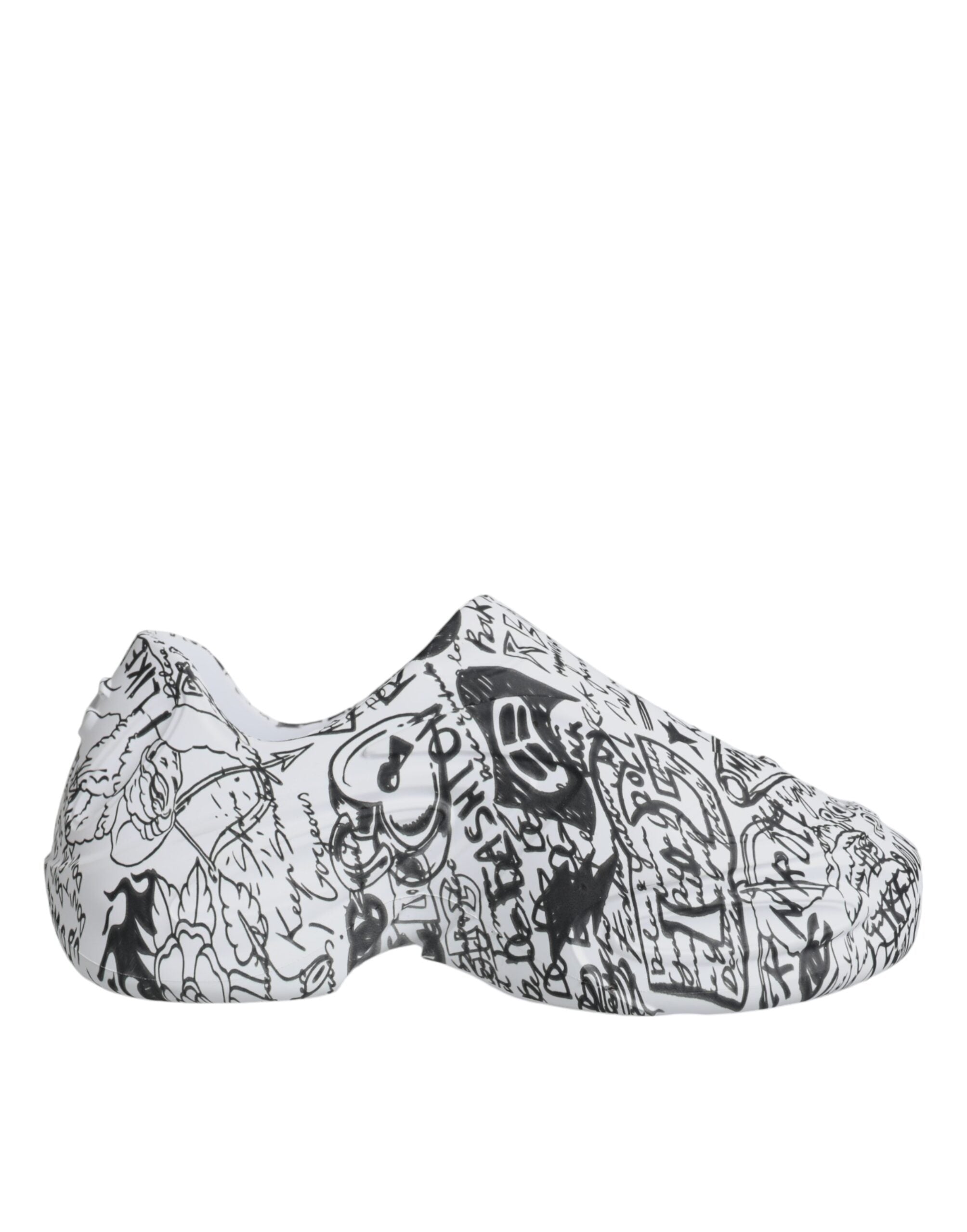 Dolce & Gabbana White Black Graffiti Daymaster Sneakers Shoes LUNESCAPE