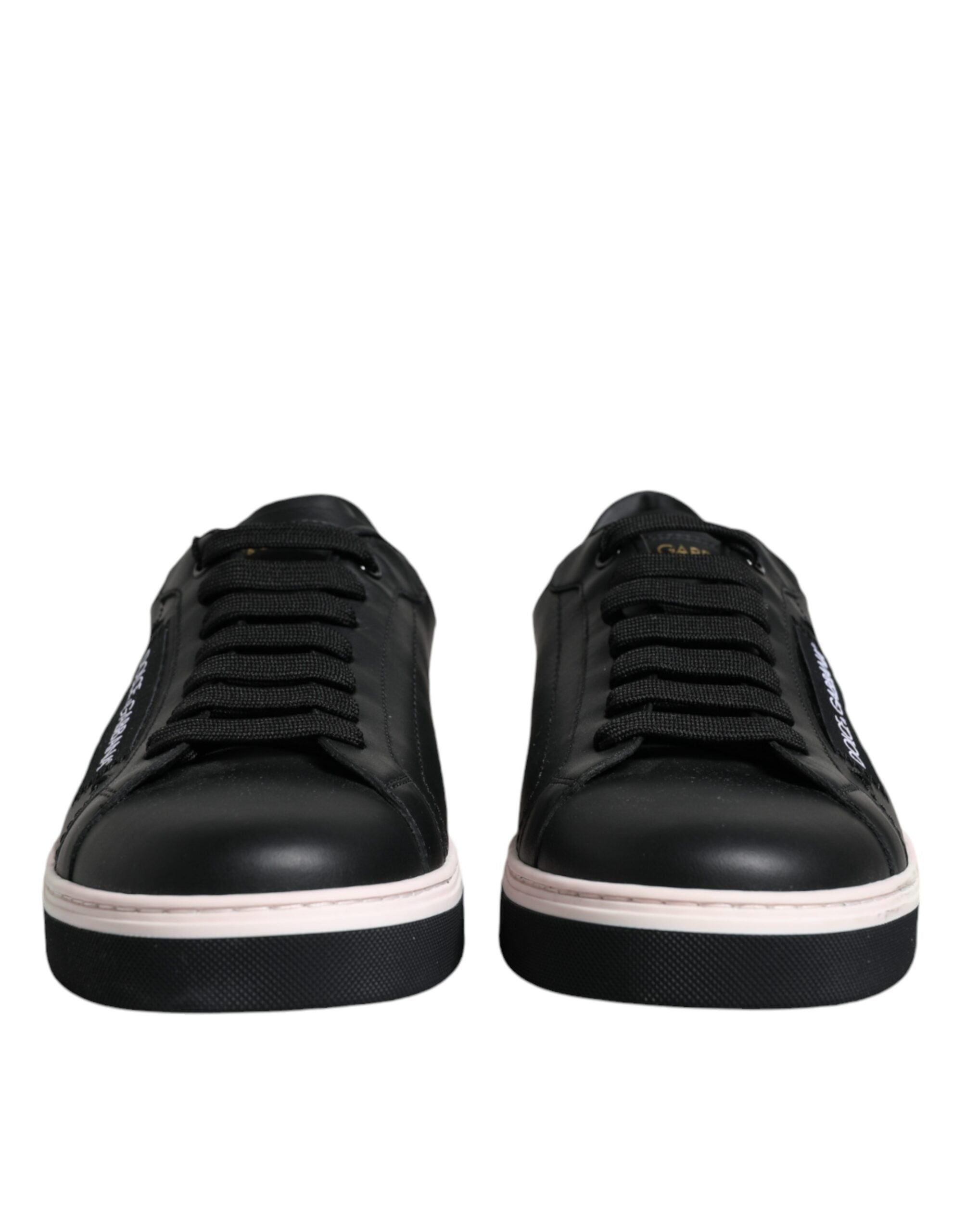 Dolce & Gabbana Black Leather Low Top Men Sneakers Shoes LUNESCAPE