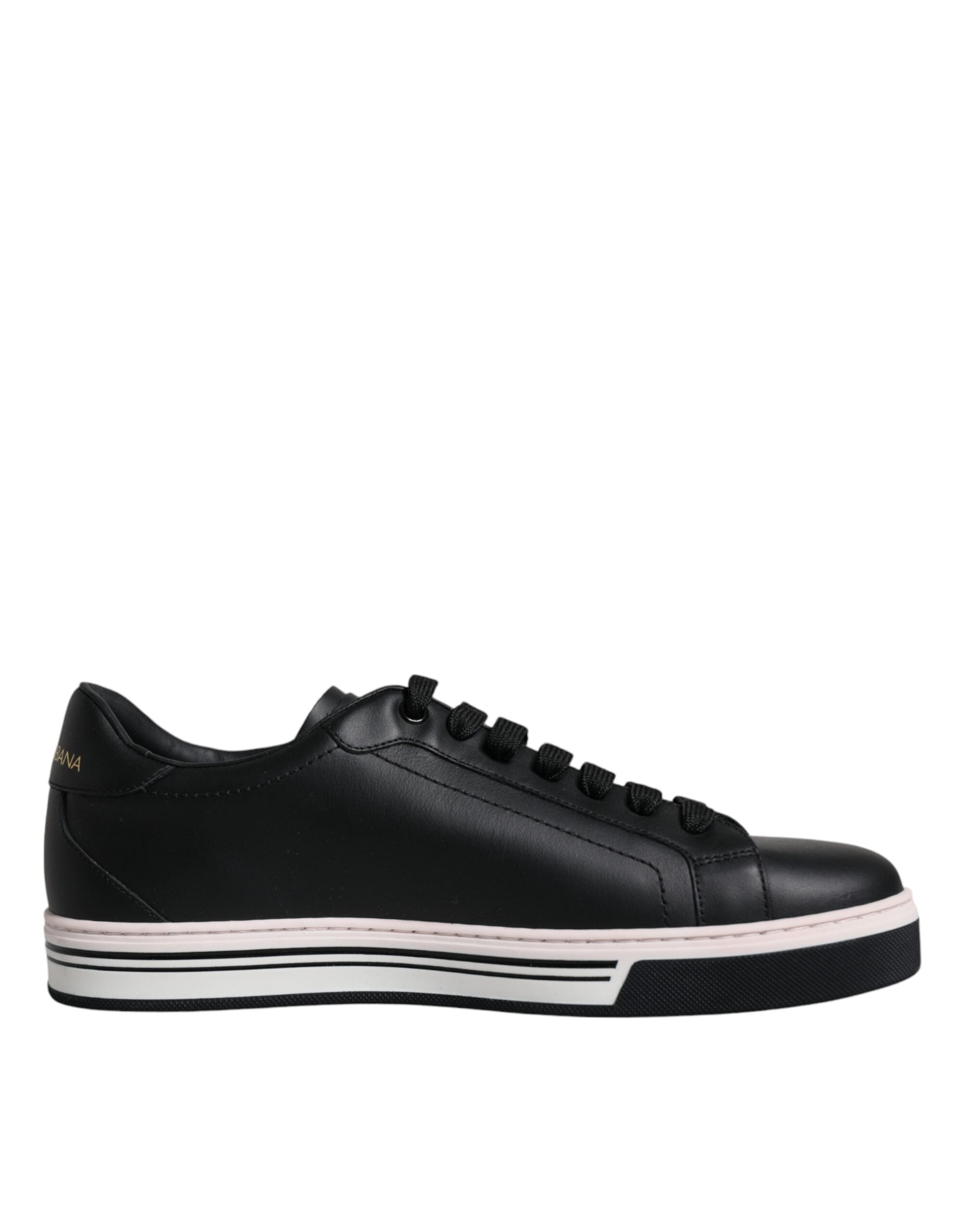 Dolce & Gabbana Black Leather Low Top Men Sneakers Shoes LUNESCAPE
